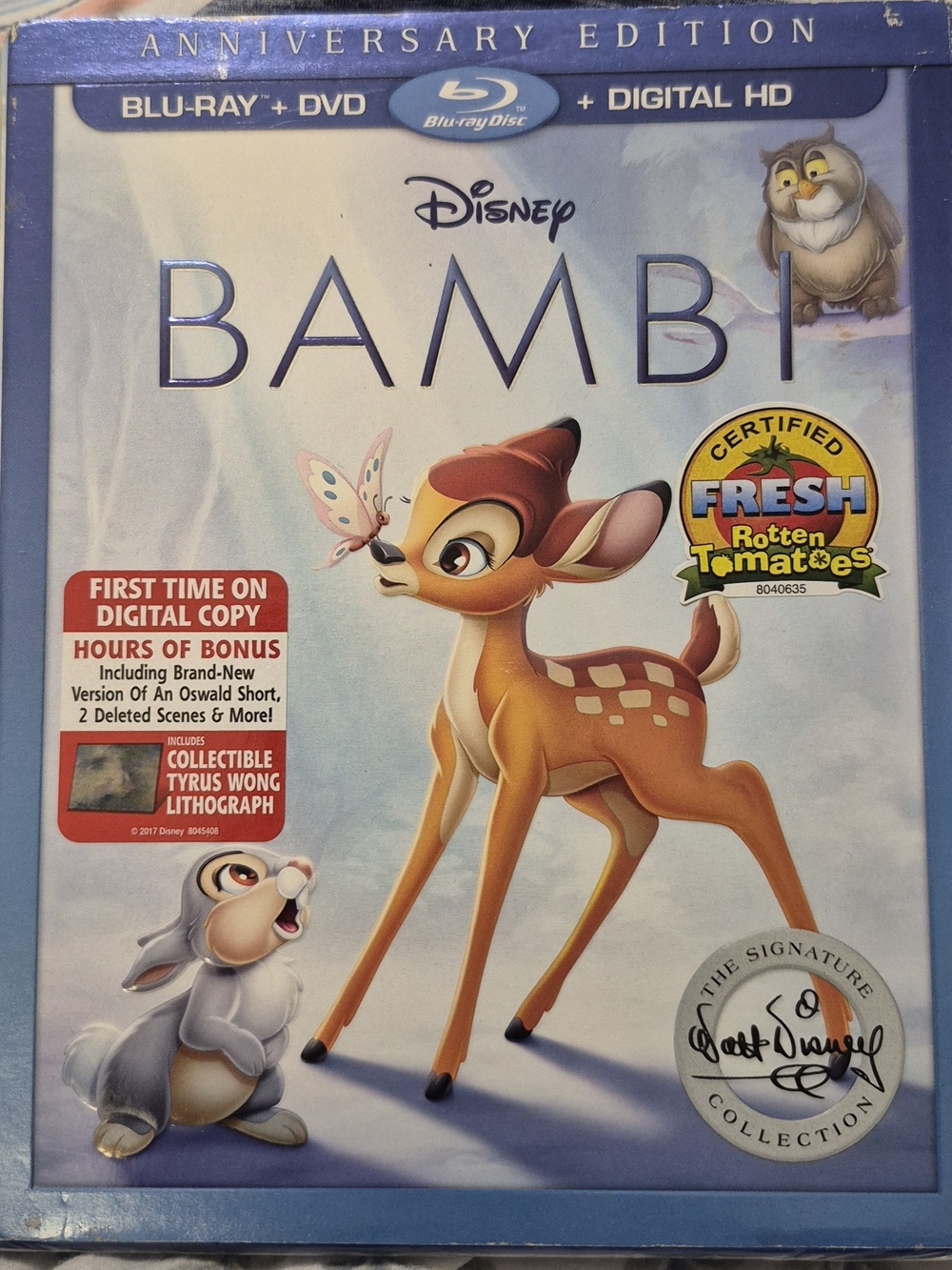 Disney Bambi Anniversary Edition Bluray, DVD,digital code New